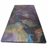 Nebula fibre optic resin table glowing in the dark